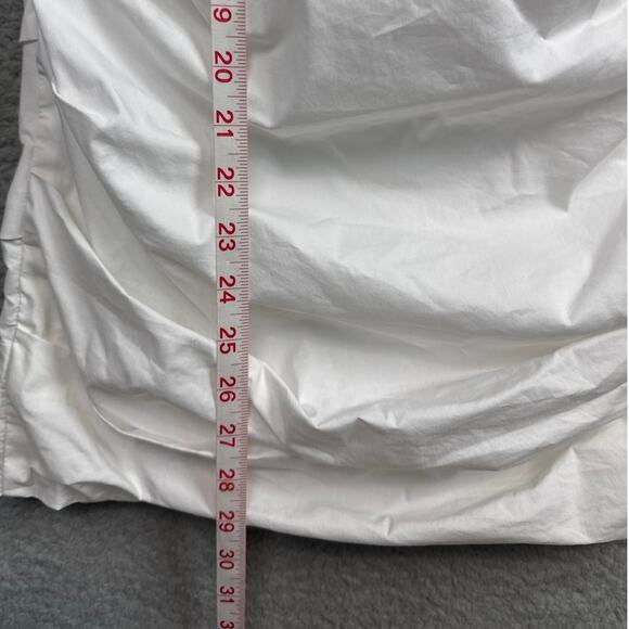 Miss Circle Women's Ruched Strapless Mini Dress White Gold Back Zipper White Out - Picture 7 of 10